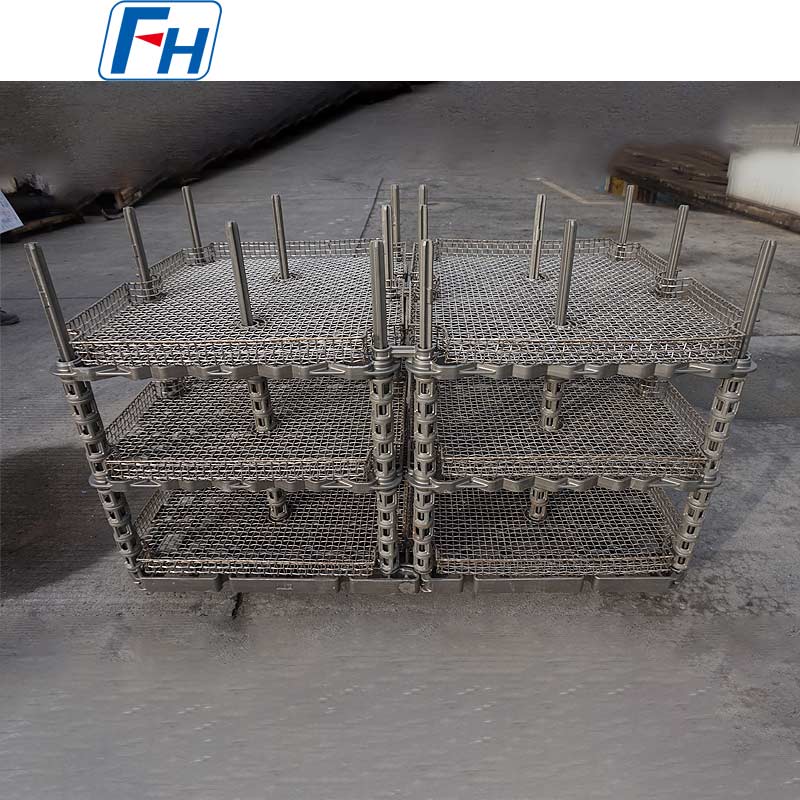 Palete de aço com acessório de tratamento térmico de cesta de malha de arame para recozimento e revenido | FH®