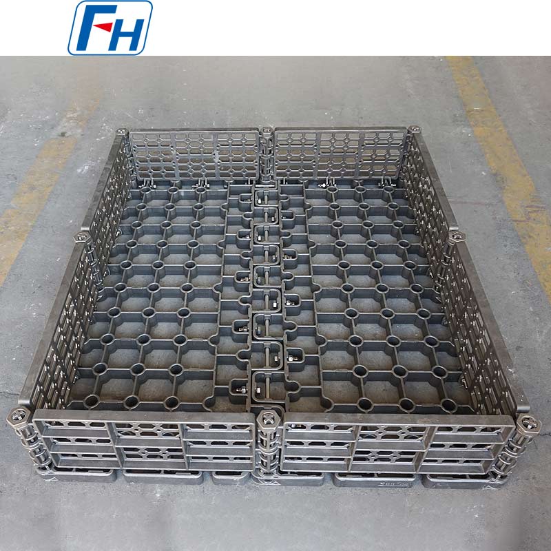 Cesta de carregamento de tratamento térmico resfriado a óleo FH® para forno de lareira de rolos