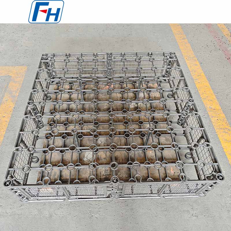 Cesta de carregamento de tratamento térmico combinado FH® Cr25Ni20 para forno de banho de sal Rolete